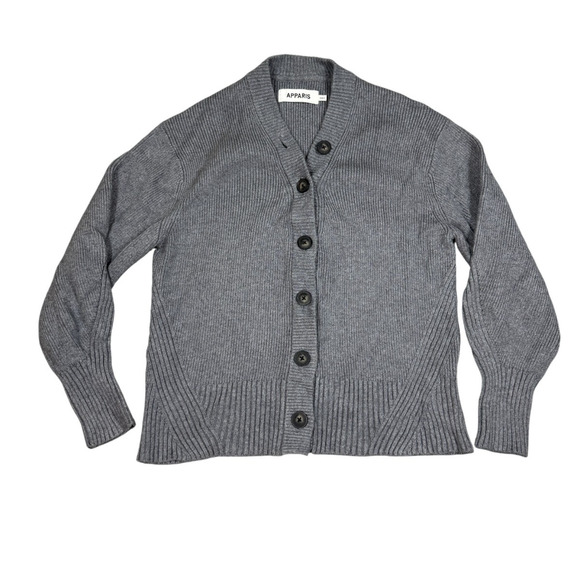 Apparis Womens Anderson Cardigan Sweater Gray Button Front *Read - Picture 1 of 6